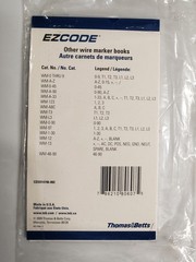WM-0-45Wire Marker, Book, Pre Printed, 0 to 45, Vinyl Cloth, Black, White