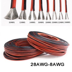 Twin 2-Core Flexible Silicone Cable 8/10/12/14/16/18/20/24/26/28/30AWG 2P Wire