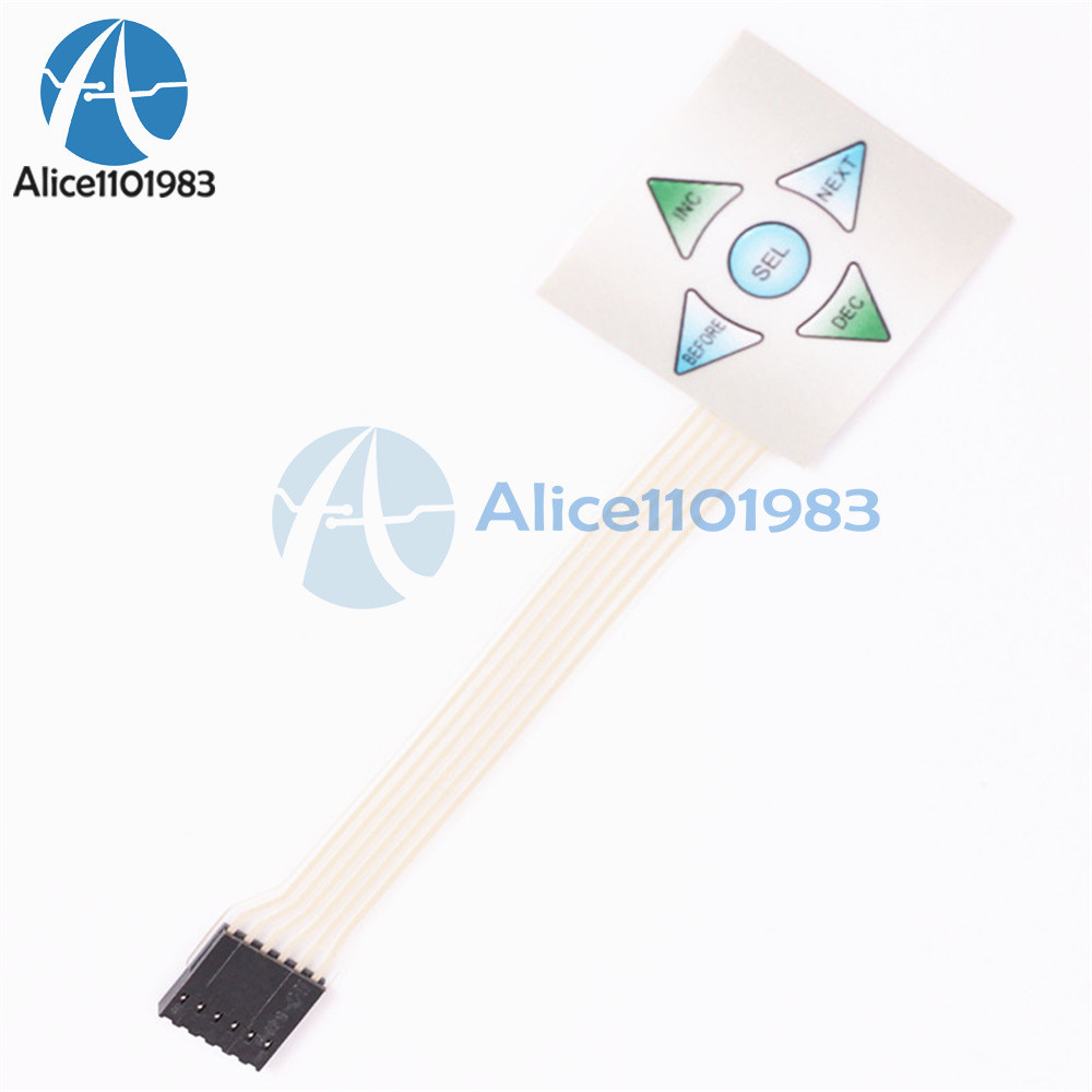 1×5 Matrix Array 5Key Membrane Switch Keypad Keyboard 1*5 Keys 40*40mm