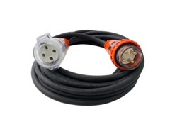 50 Amp 5m Extension Lead, 3 Phase, 4 pin, 415V 50A 5mt Cable 10mm² Rubber 3Ph