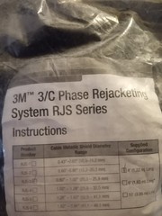 3M RJS-1-4FT 3/C Phase Rejacketing System Sleeve Kit | 4′ Long | NOS (Lot of 2 )