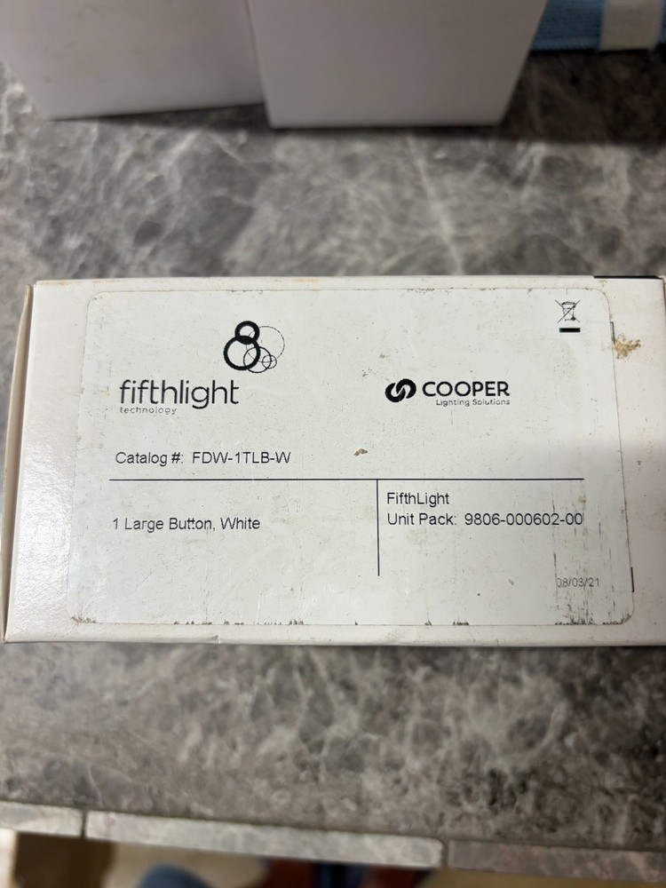 BRAND NEW COOPER LIGHTING FDW-1TLB-W LARGE BUTTON