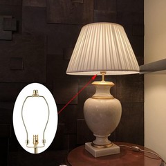 7 Inch Lamp Harp Kit Polished Brass 3/8 Inch Saddle Base Holes Light Duty Pack 2