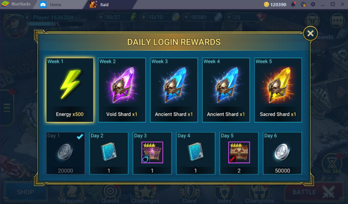 Daily Log-In Rewards